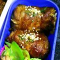 まゆみF's cooksnap of when they made 余ったご飯で簡単☆やみつき肉巻きおにぎり.