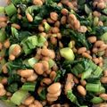  しー's cooksnap of when they made 塩昆布が◎納豆と小松菜の和え物.