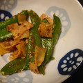 ☆puripuri☆'s cooksnap of when they made スナップエンドウ＆ﾍﾞｰｺﾝの粒マス炒め.