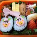 ハタママ's cooksnap of when they made 節分 はなかっぱ飾り巻き寿司キャラ弁.