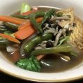 なるこォ's cooksnap of when they made 簡単チンゲン菜と いんげん 油揚げの煮物.