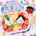 ✩RoHa✩'s cooksnap of when they made ひな祭りキャラ弁☆簡単なお内裏様とお雛様.