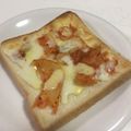 papikun's cooksnap of when they made キムチチーズトースト.