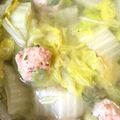☆ちゅうたん☆'s cooksnap of when they made 簡単＊白菜と鶏つくねの鶏ガラスープ.