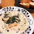 yuki7mizu's cooksnap of when they made 鮭と茸とほうれん草のチーズクリームソース.