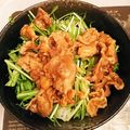 さとぴょん☆'s cooksnap of when they made 豚こまと水菜でスタミナ丼.