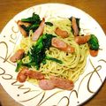 クックZI30WK☆'s cooksnap of when they made 菜の花とウインナーの和風パスタ.