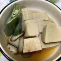 tanapi's cooksnap of when they made 茅乃舎だしで☆高野豆腐とオクラの含め煮.