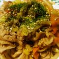 ti☆a's cooksnap of when they made ひらひら人参としゃぶしゃぶ肉の焼きうどん.