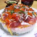 郁瑚♪'s cooksnap of when they made ひな祭り♡ひし餅風ちらし寿司ケーキ.