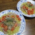 ジョングレ's cooksnap of when they made トマトと豚肉のスパゲティ☆.