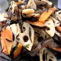 田舎の住人's cooksnap of when they made ひじきとれんこんのきんぴら.