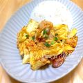 YUH♡ママ's cooksnap of when they made 簡単♪卵入りキムチ炒め.