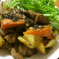 低カロ探検隊's cooksnap of when they made ٩( ᐛ )و牛肉とさつま芋のみそ炒め♬.