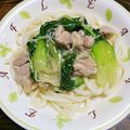 気まぐれバタ子's cooksnap of when they made ちんげん菜と豚肉♪あんかけうどん(乾麺).