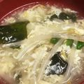卵せんべい's cooksnap of when they made もやしとワカメの玉子スープ.