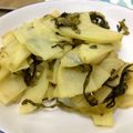 nishimo's cooksnap of when they made じゃが芋と高菜漬けのピリ辛ごま油炒め.