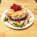 nmmnsora's cooksnap of when they made ひな祭り♪ドーム型ちらし寿司ケーキ！.