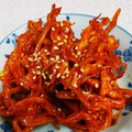 キチータ's cooksnap of when they made 本場仕込硬くならない簡単さきいかのキムチ.