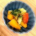 haru_ma_na's cooksnap of when they made ☆かぼちゃトマトきゅうりの色どりサラダ☆.