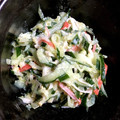 ポチャポチャおふろ's cooksnap of when they made 簡単おつまみきゅうりかにかまのわさびマヨ.