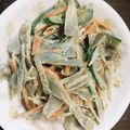 かの吉's cooksnap of when they made ごほうとキュウリのマヨ和え.
