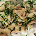 tamikyoko's cooksnap of when they made 豆苗と豚バラのマヨ炒め.