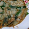 み♡まま's cooksnap of when they made 混ぜるだけの巨大おやき「にらせんべい」.