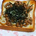 nosso's cooksnap of when they made 納豆×ちくわトースト.