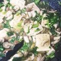 みるひこ's cooksnap of when they made 生姜豆腐☆かぶの葉の炒めもの.