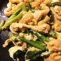 えむいー's cooksnap of when they made 油揚げと小松菜・えのきの白だし卵とじ.