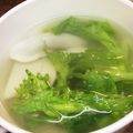 卵せんべい's cooksnap of when they made 菜の花と水餃子の中華スープ.