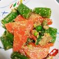 クックS3KLCL☆'s cooksnap of when they made スナップえんどう(絹さやも)人参ごま和え.