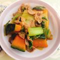 ぷちぷちぷちやん's cooksnap of when they made チンゲン菜と南瓜と豚肉のオイスター炒め☆.