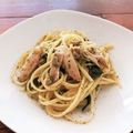 春と水's cooksnap of when they made レンジ蒸し鶏とねぎのパスタ.