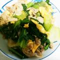 ☆マカロンmama☆'s cooksnap of when they made 豚肉・たまご・チンゲンサイ炒め。.