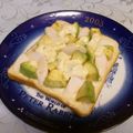 龍青空ママ's cooksnap of when they made アボカドとソーセージのグラタン風トースト.