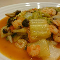 イエローバード's cooksnap of when they made 簡単！ 海老と 白菜 トマトの 塩炒め♪.