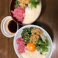 さらつむとし's cooksnap of when they made まぐろのたたきとねばねば3種丼！卵のせ♡.