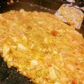 curisupin's cooksnap of when they made お好みソースで明太もちチーズもんじゃ焼き.