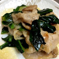 てんてんつく's cooksnap of when they made 豚肉とほうれん草＆長ネギのニンニク炒め.