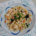 イチゴ、イチゴ。's cooksnap of when they made ○。さけとネギとわかめのチャーハン。○.