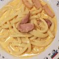 me✲'s cooksnap of when they made うどんｄｅカルボナーラ.