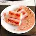 ROLΕ's cooksnap of when they made 弁当おかず定番・ベーコン巻き芯にちくわ.
