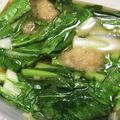 まゆぽんた。's cooksnap of when they made レンチンで☆小松菜と油揚げのお浸し☆.