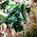 クックBH5M9F☆'s cooksnap of when they made ほうれん草、しめじ、ベーコンの卵とじ！.
