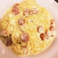 はむまん☆'s cooksnap of when they made わが家のソーセージでも大丈夫なカルボ♡.