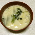yuli1223's cooksnap of when they made 菜の花と白菜の豆乳スープ.