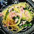 ここあo's cooksnap of when they made 菜の花とベーコンのパスタ.