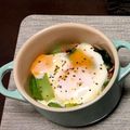 あい3104's cooksnap of when they made ほうれん草と卵とベーコンの簡単ココット.
